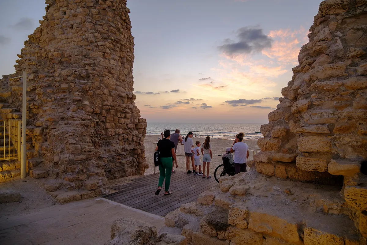 Ashdod-Yam fortress at sunset, September 2025